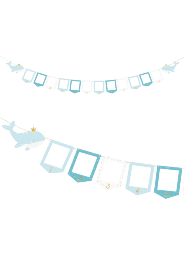 Girlanda Roczek na 12 zdjęć błękitna chłopiec